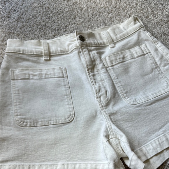 Madewell High Rise Sailor White Jean Shorts - Picture 2 of 5